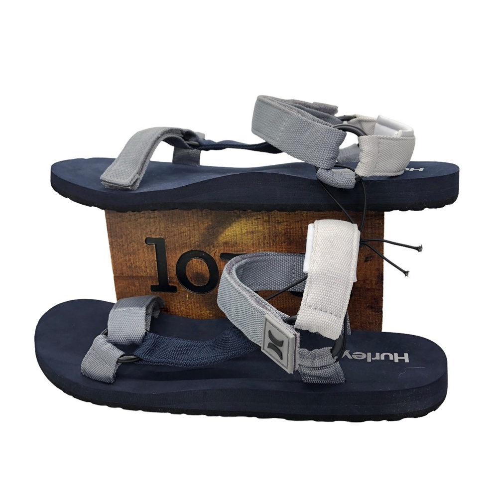 HURLEY Raleigh Navy & Grey Adjustable Strap Sandals Men's Size 12 - Picture 5 of 12